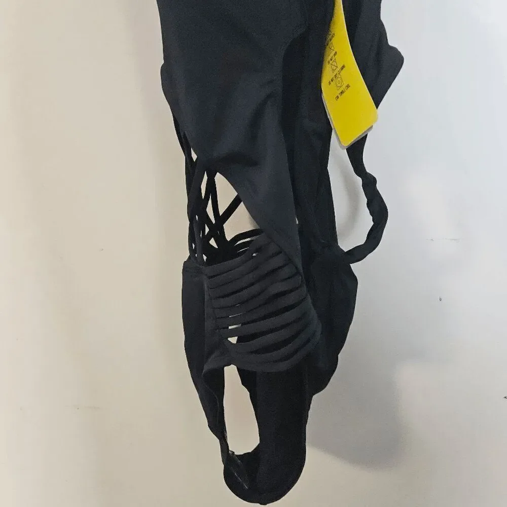 Sports Wear Strappy Cut Out One Piece Swimsuit NWT Womens Black Size Large